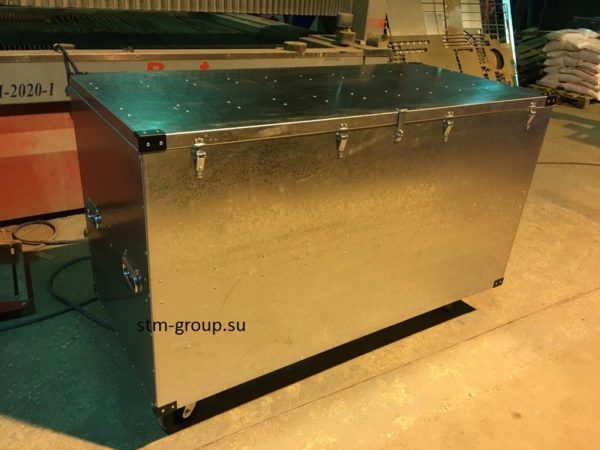 Ящик оцинкованная сталь 1000х700х800 на колесах